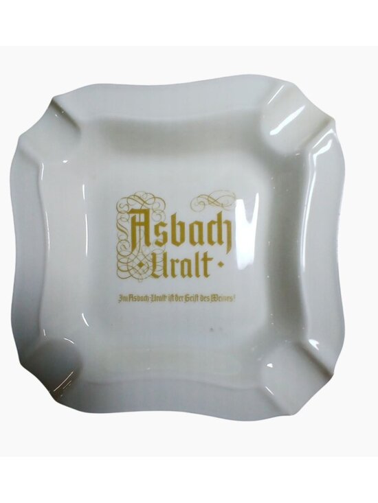 H&C Selb Bavaria Heinrich Other - Asbach Uralt Porcelain Ashtray H&C Selb Bavaria Germany White Gold Vintage Cigar